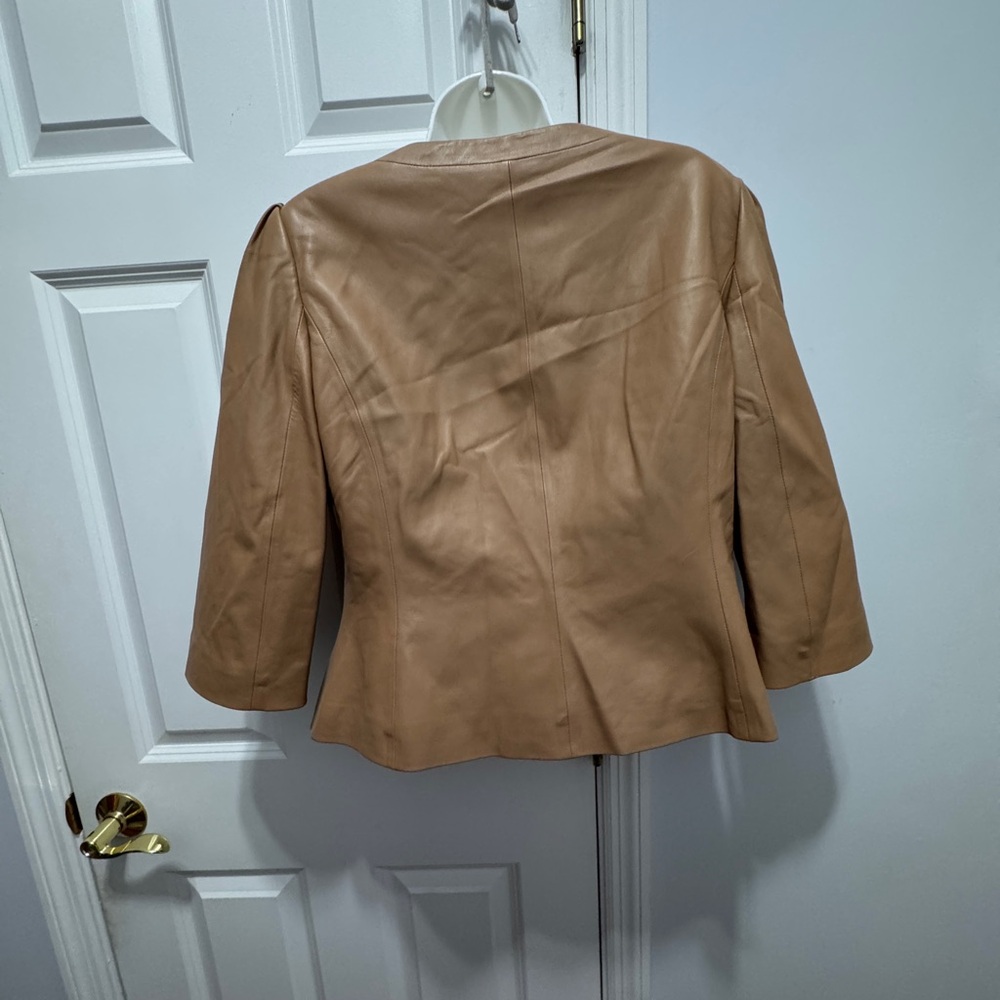 Doncaster Tan Leather Jacket cost size 12 - Picture 6 of 9